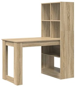 Asztal polcokkal sonoma tölgy 122 x 67 x 145 cm Faanyag