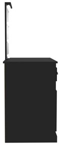 fekete szerelt fa pipereasztal LED-del 90 x 50 x 132,5 cm