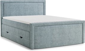 Világoskék ágyneműtartós boxspring ágy 160x200 cm Fresco – Maison de Rêve