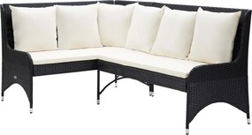 vidaXL 2 db fekete polyrattan kerti sarokkanapé