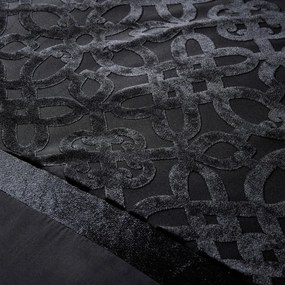 Fekete kétszemélyes bársony ágyneműhuzat 200x200 cm Lattice Cut – Catherine Lansfield