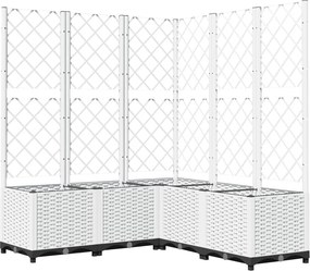 vidaXL fehér polipropilén rácsos kerti ültetőláda 120 x 120 x 136 cm