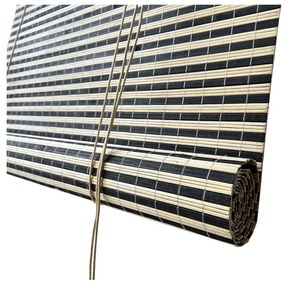 Fekete-natúr színű bambusz roló 200x160 cm Vela – Gardinia