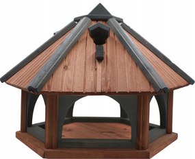 Madáretető fészkelő bódéval XXL tik-antracit nagy kerti