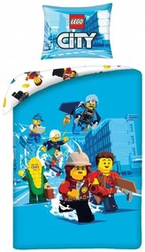 Lego City ágyneműhuzat kék 140x200cm 70x90cm