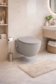 CeraStyle CITY fali WC - MATT SZÜRKE - BEÉPÍTETT bidé funkcióval - perem nélküli - 53 cm