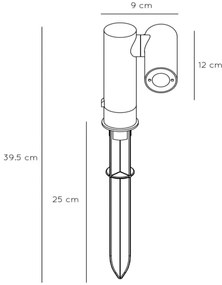 Lucide 27894/05/29 -LED Kültéri lámpa TATUM LED/4,5W/230V IP65 39,5 cm antracit