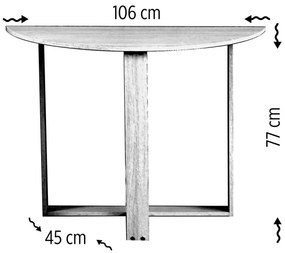 Asztal MIDDLE 77x106 cm fehér