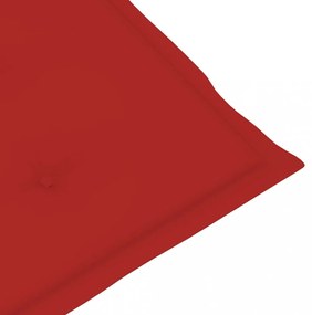 6 db piros szövet kerti magas háttámlájú székpárna 120x50x3 cm