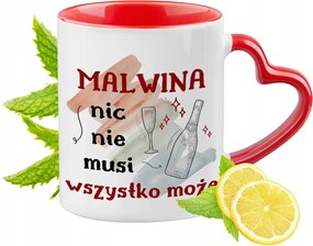 Malvina Piros Bögre Szív Alakú Füllel Ajándék