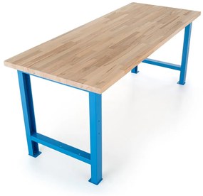 Műhelyasztal Basic, 200 x 80 cm, kék - ral 5012