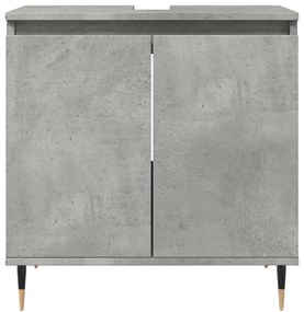 Betonszürke szerelt fa fürdőszobaszekrény 58x33x60 cm