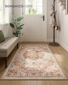 Vintage stílusú, gépben mosható szőnyeg 80 x 150 cm, cappuccino bézs