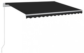 antracitszürke kézzel kihúzható LED-es napellenző 450 x 300 cm