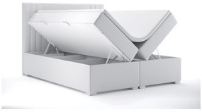 Franciaágy Boxspring 180 cm Morcano (fehér öko-bőr) (tárolóhellyel). Akció -17%. 1044270