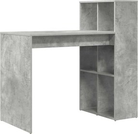 vidaXL Asztal polcokkal Beton Szürke 108 x 55 x 103.5 cm Faanyag
