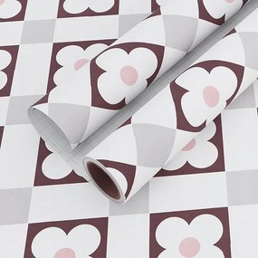 Tapéta furnér öntapadós fólia falra bútorra fehér virágos 81cmx3m