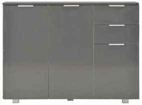 szürke magasfényű tálalószekrény 107x35x80,5 cm