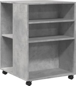 vidaXL betonszürke szerelt fa kisasztal kerekekkel 55 x 60 x 78 cm