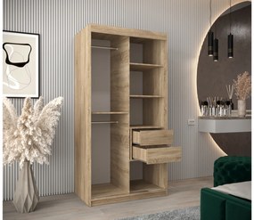 Ruhásszekrény 100 cm Toki 1 (szonoma tölgy + matt fekete). 1064885