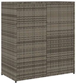 szürke polyrattan kerti tárolószekrény 105 x 55 x 113 cm