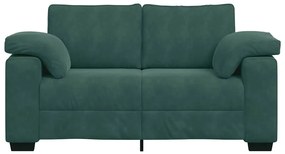 sötétzöld bársony loveseat kanapé 120 cm