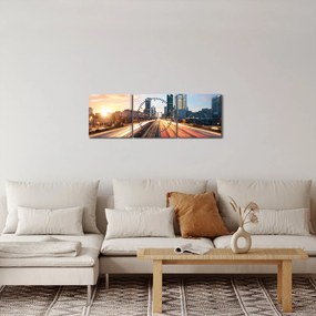 Kép - A nagyváros útja (órával) (90x30 cm)