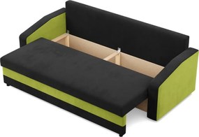 Hewlet kanapéágy, szövet anyag, hab töltet, fekete - zöld