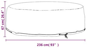 kerek sziget társalgóhuzat 10 fűzőlyukkal Ø236x67 cm