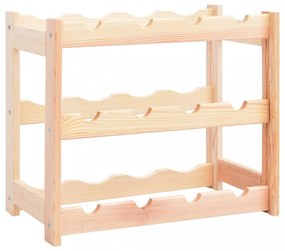 Fsc fenyőfa bortartó állvány 12 palackhoz