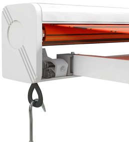 narancs-barna szövet és alumínium behúzható napellenző 3,5x2,5m