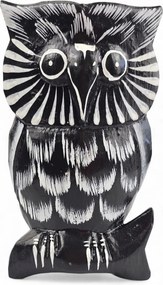 Szobor DekorĂĄciĂł Drewniana Bagoly Figura Festett Szobrozott Bagoly *11 cm.