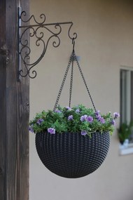 KETER HANGING SPHERE polyrattan függő virágcserép - barna