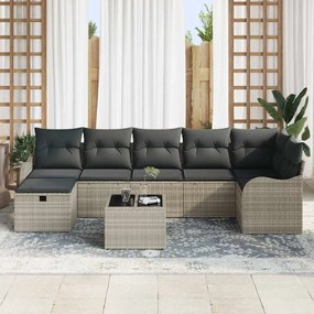 Kerti Kanapé Szett 8 pcs Világosszürke 287.5 x 122.5 x 85 cm