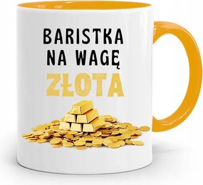 Barista Kávézó Bögre Sárga Ajándék fényképes nyomtatással