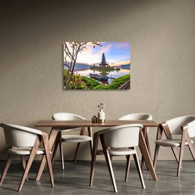 Üveg kép - Pura Bratan templom (70x50 cm)
