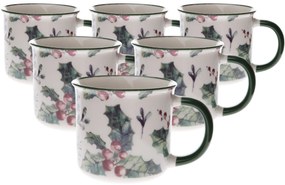 6 darab porcelán bögre szett Karácsonyi jegenye 300 ml, 300 ml