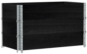 Fekete tömör fenyőfa kerti növénytartó 100 x 50 cm