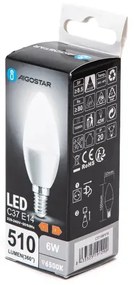 LED IZZÓ C37 E14 6W 260° HIDEG FEHÉR AIGOSTAR