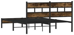 sonoma tölgy színű fejtámlás ágykeret matrac nélkül 140x190 cm