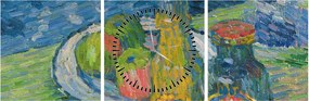 Kép - Alexej von Jawlensky, Still Life with Bottles and Fruit, reprodukciók (órával) (90x30 cm)