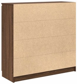 barna tölgy szerelt fa tálalószekrény fiókos 100,5x35x98,5 cm