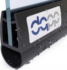 Fekete kabintömítés zuhanykabinhoz 4-6mm 120cm-es szélvédőre