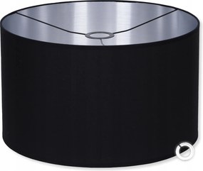 Fekete Ezüst lámpabúra 40 25 cm E27/E14 lámpához