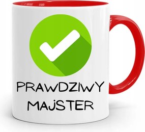 Piros Építőipari Bögre Barkácsoló Szakember Ajándék fényképes nyomtatással