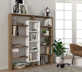 könyvespolc Ample - Walnut, White
