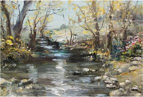 Flizelin tapéta Divatos 3D fali ragasztó Erdei patak 104x70 ragasztó