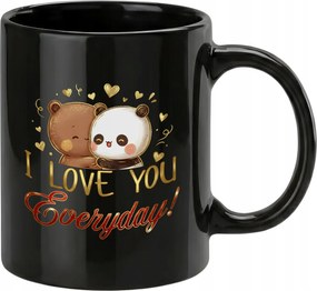 Elegáns bögre I Love you Everyday aranyos macik Nőnapi ajándék