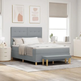 Boxspring Ăgy Matraccal Ă©s Pad Light Grey 140x200 cm Szövet