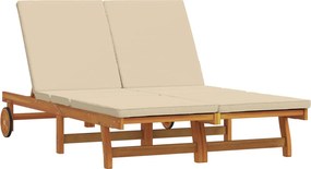 vidaXL Napozó 2-személy Barna 63 x 199 x 85 cm Tömör Akácfa